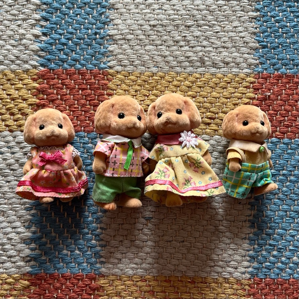 Calico Critters Toy Poodle Dog Family